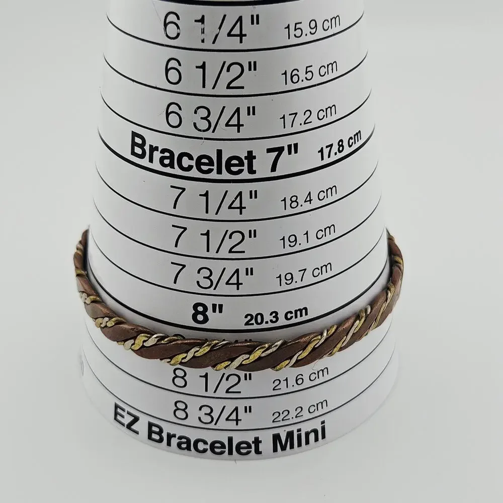 Tri-Metal Twisted Bangle Bracelet Woven Metallic Bohemian Artsy Stackable Artsy